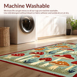 Ultra Soft Area Rug, Non Slip, Stain Resistant, Washable Area Rugs for Living Room, Bedroom, Artistic Blue and Brown Fungi Pattern(Blue)