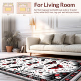 Ultra Soft Area Rug, Non Slip, Stain Resistant, Washable Area Rugs for Living Room, Bedroom, Whimsical Black Earthy Aesthetic(Black)