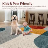 Ultra Soft Area Rug, Non Slip, Stain Resistant, Washable Area Rugs for Living Room, Bedroom, Washable Large Area Rug for Dining Room with Minimal Design(Gray)