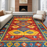 Ultra Soft Area Rug, Non Slip, Stain Resistant, Washable Area Rugs for Living Room, Bedroom, Rustic Abstract Color Splash(Red)