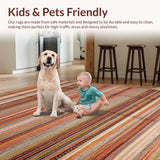 Ultra Soft Area Rug, Non Slip, Stain Resistant, Washable Area Rugs for Living Room, Bedroom, Colorful Eclectic Fiber Pattern(Orange)