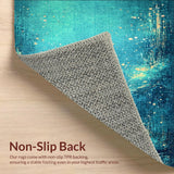 Ultra Soft Area Rug, Non Slip, Stain Resistant, Washable Area Rugs for Living Room, Bedroom, Deep Blue Sea Smooth Surface Rug With Majestic Turtle And Ocean Current(Blue)