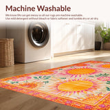 Ultra Soft Area Rug, Non Slip, Stain Resistant, Washable Area Rugs for Living Room, Bedroom, Lively Color-Drenched Artistic Flair(Orange)