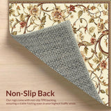 Refined Jacobean Vine Area Sophisticated Floral Floor Covering(Beige)