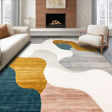Ultra Soft Area Rug, Non Slip, Stain Resistant, Washable Area Rugs for Living Room, Bedroom, Chic Abstract Flow Area Modern Beige Grey Wavy Lines(Gray)
