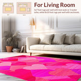 Ultra Soft Area Rug, Non Slip, Stain Resistant, Washable Area Rugs for Living Room, Bedroom, Romantic Cozy Faux Fur Style(Pink)