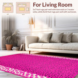 Ultra Soft Area Rug, Non Slip, Stain Resistant, Washable Area Rugs for Living Room, Bedroom, Dynamic Contemporary Animal Design(Pink)