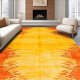 Ultra Soft Area Rug, Non Slip, Stain Resistant, Washable Area Rugs for Living Room, Bedroom, Radiant Colorful Sun Illustration(Yellow)
