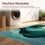 Ultra Soft Area Rug, Non Slip, Stain Resistant, Washable Area Rugs for Living Room, Bedroom, Lush Earthy Tones with Modern Flair(Green)