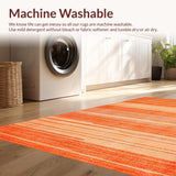 Ultra Soft Area Rug, Non Slip, Stain Resistant, Washable Area Rugs for Living Room, Bedroom, Luxe Warm Monochrome Essence(Orange)