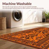 Ultra Soft Area Rug, Non Slip, Stain Resistant, Washable Area Rugs for Living Room, Bedroom, Charming Kids’ Adventure Concept(Orange)