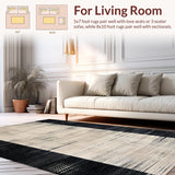 Ultra Soft Area Rug, Non Slip, Stain Resistant, Washable Area Rugs for Living Room, Bedroom, Trendy Minimalist Geometric Checkers(Gray)