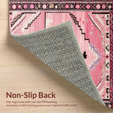 Ultra Soft Area Rug, Non Slip, Stain Resistant, Washable Area Rugs for Living Room, Bedroom, Whimsical Cowgirl Shag Pattern(Pink)