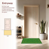 Ultra Soft Area Rug, Non Slip, Stain Resistant, Washable Area Rugs for Living Room, Bedroom, Serene Pastel Clover Design(Green)