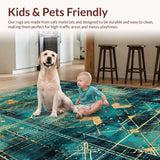 Ultra Soft Area Rug, Non Slip, Stain Resistant, Washable Area Rugs for Living Room, Bedroom, Boho Bow Decor Rug(Blue)