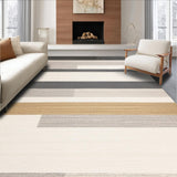 Ultra Soft Area Rug, Non Slip, Stain Resistant, Washable Area Rugs for Living Room, Bedroom, Vibrant Modern Random Stripe Motif(Gray)