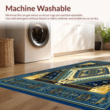 Ultra Soft Area Rug, Non Slip, Stain Resistant, Washable Area Rugs for Living Room, Bedroom, Machine(Blue)