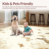 Ultra Soft Area Rug, Non Slip, Stain Resistant, Washable Area Rugs for Living Room, Bedroom, Enchanted Butterfly Garden Area Delicate Insect Wing Design(Beige)
