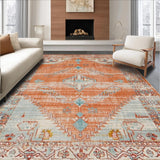 Ultra Soft Area Rug, Non Slip, Stain Resistant, Washable Area Rugs for Living Room, Bedroom, Luxurious Abstract Terracotta Hues(Orange)