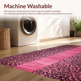 Ultra Soft Area Rug, Non Slip, Stain Resistant, Washable Area Rugs for Living Room, Bedroom, Trendy Soft Animal Print Charm(Pink)