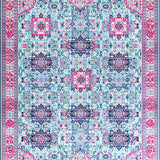 Ultra Soft Area Rug, Non Slip, Stain Resistant, Washable Area Rugs for Living Room, Bedroom, Enchanting Vintage Symmetrical Patterns(Blue)