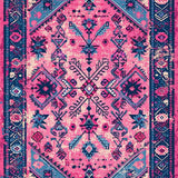 Ultra Soft Area Rug, Non Slip, Stain Resistant, Washable Area Rugs for Living Room, Bedroom, Distressed Pink and Blue Living Room Carpet(Pink)