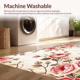 Ultra Soft Area Rug, Non Slip, Stain Resistant, Washable Area Rugs for Living Room, Bedroom, Contemporary Soft Curved Design(Beige)