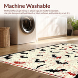Ultra Soft Area Rug, Non Slip, Stain Resistant, Washable Area Rugs for Living Room, Bedroom, Dark Elegant Gothic Charm(White)