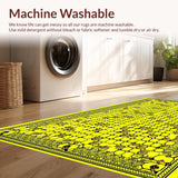 Ultra Soft Area Rug, Non Slip, Stain Resistant, Washable Area Rugs for Living Room, Bedroom, Nature-Inspired Minimalist Pattern(Yellow)