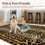 Ultra Soft Area Rug, Non Slip, Stain Resistant, Washable Area Rugs for Living Room, Bedroom, Eclectic Khaki Animal Motif(Beige)