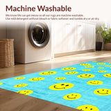 Ultra Soft Area Rug, Non Slip, Stain Resistant, Washable Area Rugs for Living Room, Bedroom, Vibrant Educational Whimsical Design(Blue)