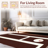 Ultra Soft Area Rug, Non Slip, Stain Resistant, Washable Area Rugs for Living Room, Bedroom, Whimsical Child-Friendly Baseball Design(Brown)