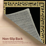 Ultra Soft Area Rug, Non Slip, Stain Resistant, Washable Area Rugs for Living Room, Bedroom, Regal Ogee Patterned Runner(Gold)