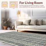 Ultra Soft Area Rug, Non Slip, Stain Resistant, Washable Area Rugs for Living Room, Bedroom, Sleek Abstract Phrase Art(Black)