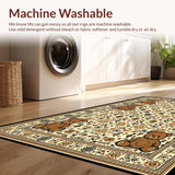 Ultra Soft Area Rug, Non Slip, Stain Resistant, Washable Area Rugs for Living Room, Bedroom, Charming Animal Print Design(Beige)
