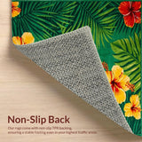 Ultra Soft Area Rug, Non Slip, Stain Resistant, Washable Area Rugs for Living Room, Bedroom, Lively Tiled Tropical Composition(Green)
