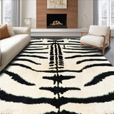 Ultra Soft Area Rug, Non Slip, Stain Resistant, Washable Area Rugs for Living Room, Bedroom, Bold Safari Style Narrow Space Rug(Black)