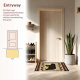 Ultra Soft Area Rug, Non Slip, Stain Resistant, Washable Area Rugs for Living Room, Bedroom, Nature-Inspired Lodge Charm(Beige)