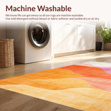 Ultra Soft Area Rug, Non Slip, Stain Resistant, Washable Area Rugs for Living Room, Bedroom, Sunrise Surf surfer inspired abstract pattern rug(Orange)