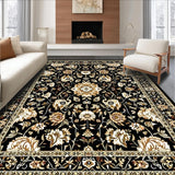 Dramatic Black and Gold Floral Fusion(Black)