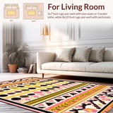 Ultra Soft Area Rug, Non Slip, Stain Resistant, Washable Area Rugs for Living Room, Bedroom, Crisp Elegant Striped Arrangement(Pink)
