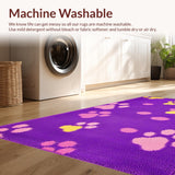 Ultra Soft Area Rug, Non Slip, Stain Resistant, Washable Area Rugs for Living Room, Bedroom, Bright and Cheerful Cartoon Animal Style(Purple)