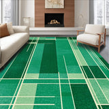 Ultra Soft Area Rug, Non Slip, Stain Resistant, Washable Area Rugs for Living Room, Bedroom, Rustic Geometric Wave Design(Green)