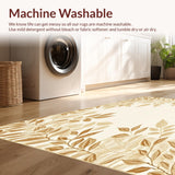 Beige Leaf Design Area Indoor Entranceway(Beige)