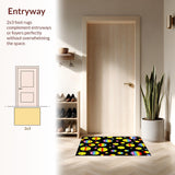 Ultra Soft Area Rug, Non Slip, Stain Resistant, Washable Area Rugs for Living Room, Bedroom, Lively Multicolored Geometric Display(Yellow)