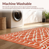 Ultra Soft Area Rug, Non Slip, Stain Resistant, Washable Area Rugs for Living Room, Bedroom, Sophisticated Textural Layered Design(Orange)