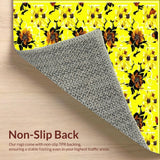 Ultra Soft Area Rug, Non Slip, Stain Resistant, Washable Area Rugs for Living Room, Bedroom, Charming Earthy Floral Arrangement(Yellow)