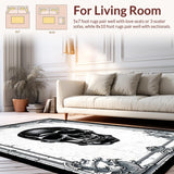 Ultra Soft Area Rug, Non Slip, Stain Resistant, Washable Area Rugs for Living Room, Bedroom, Shadowy Elegant Pattern Display(Black)
