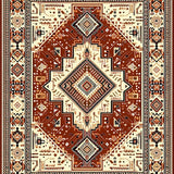 Ultra Soft Area Rug, Non Slip, Stain Resistant, Washable Area Rugs for Living Room, Bedroom, Warm Toned Medallion Aesthetic(Brown)