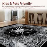 Ultra Soft Area Rug, Non Slip, Stain Resistant, Washable Area Rugs for Living Room, Bedroom, Spooky Spider Web Area Rug(Black)